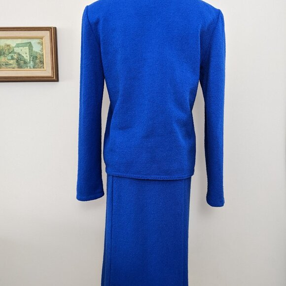 Vintage Castleberry London New York 80s Bright Blue Skirt Suit – Size 6 - Picture 4 of 6